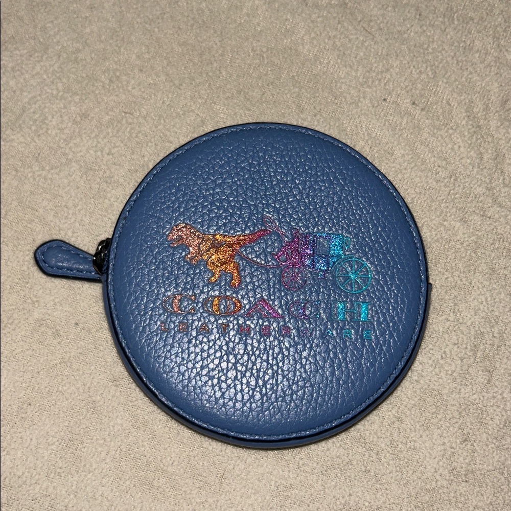 Coach Blue Leather Coin Pouch